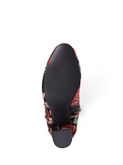 Pavers Red Pavers Heeled Floral Black Ankle Boots - Image 5 of 5