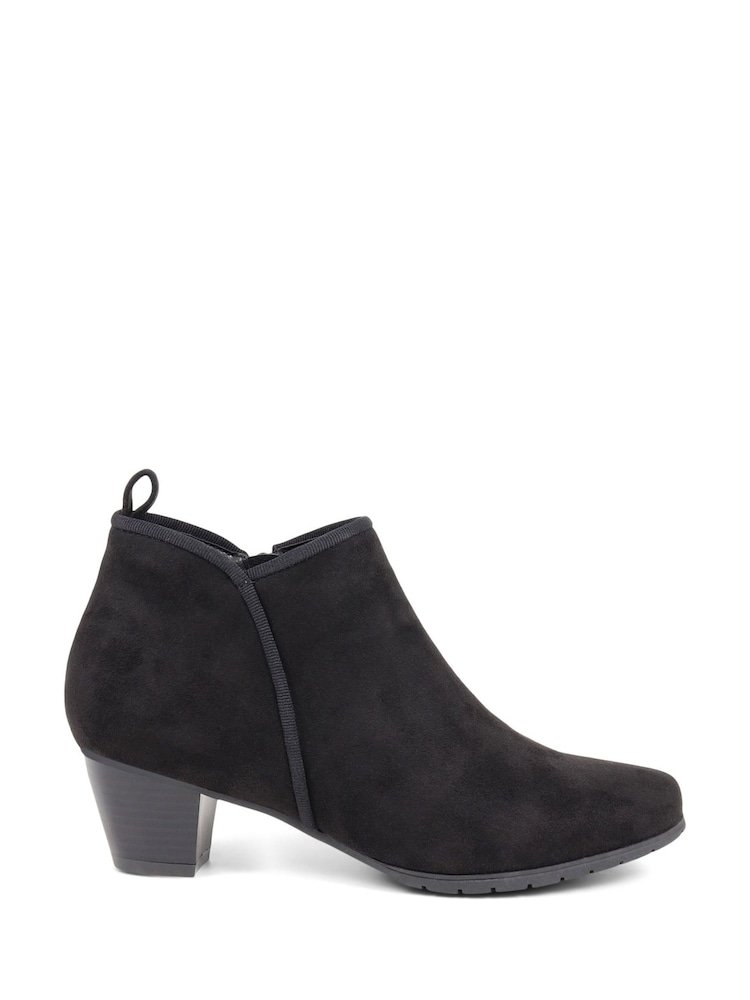 Pavers Heeled Short Black Ankle Boots - Image 1 of 5
