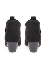 Pavers Heeled Short Black Ankle Boots - Image 3 of 5