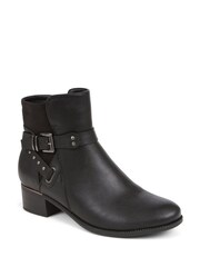 Pavers Buckle Detail Black Ankle Boots - Slika 2 iz 5