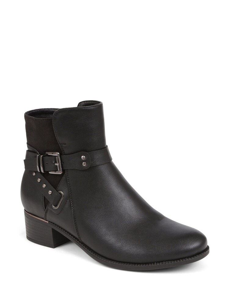 Pavers Buckle Detail Black Ankle Boots - Slika 2 iz 5