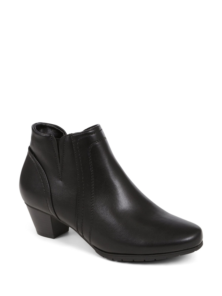 Pavers Low Heel Black Ankle Boots - Image 2 of 5