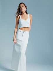 Bardot White Evianna Denim Maxi Skirt - Image 1 of 6