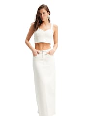 Bardot White Evianna Denim Maxi Skirt - Image 3 of 6