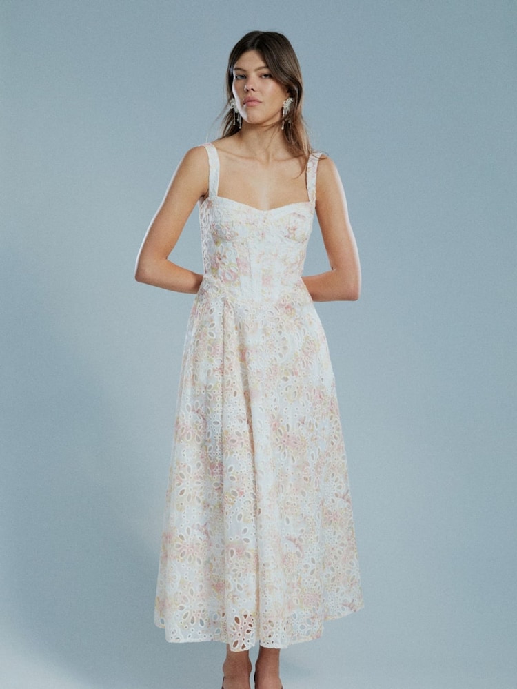 Bardot Yellow Lilah Corset Midi Dress - Image 1 of 6