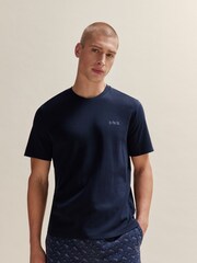 BOSS Blue Logo Print Cotton Pyjamas Gift Box Set - Image 1 of 4