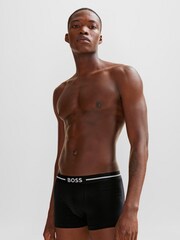 BOSS Blue Stretch-Cotton Trunks 3 Pack With Logo Waistbands - Image 3 of 6