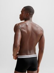 BOSS Blue Stretch-Cotton Trunks 3 Pack With Logo Waistbands - Image 4 of 6
