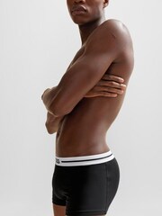 BOSS Blue Stretch-Cotton Trunks 3 Pack With Logo Waistbands - Image 5 of 6