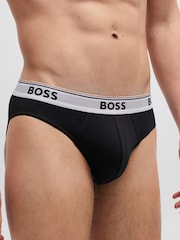 BOSS Green/Black/Black Stretch-Cotton Logo Waistband Boxer Briefs 3 Pack - Image 2 of 7