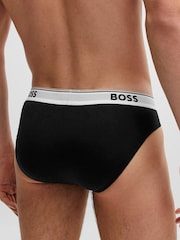 BOSS Green/Black/Black Stretch-Cotton Logo Waistband Boxer Briefs 3 Pack - Image 3 of 7