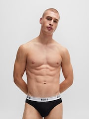 BOSS Green/Black/Black Stretch-Cotton Logo Waistband Boxer Briefs 3 Pack - Image 6 of 7
