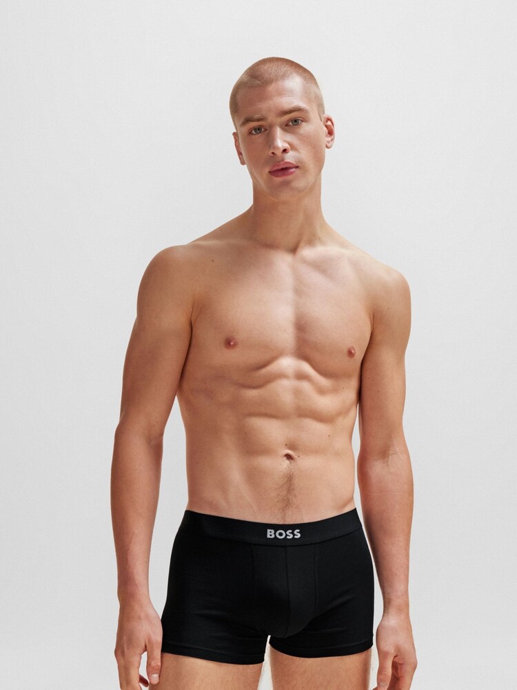 BOSS Black Two-Pack of Stretch-Cotton Trunks With Logo Waistbands - Image 2 of 6