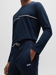 BOSS Blue Stretch Cotton Lounge Bottoms - Image 3 of 5