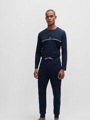 BOSS Blue Stretch Cotton Lounge Bottoms - Image 4 of 5