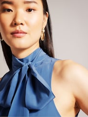 Ted Baker Black Immiie Sleeveless Pussybow Blouse - Image 4 of 7