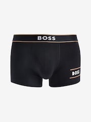 BOSS Black Stretch-cotton Trunks With Stripes And Branding - Image 5 of 5