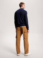 Tommy Hilfiger Blue Fine Merino Long Sleeve Polo Sweater - Image 2 of 5