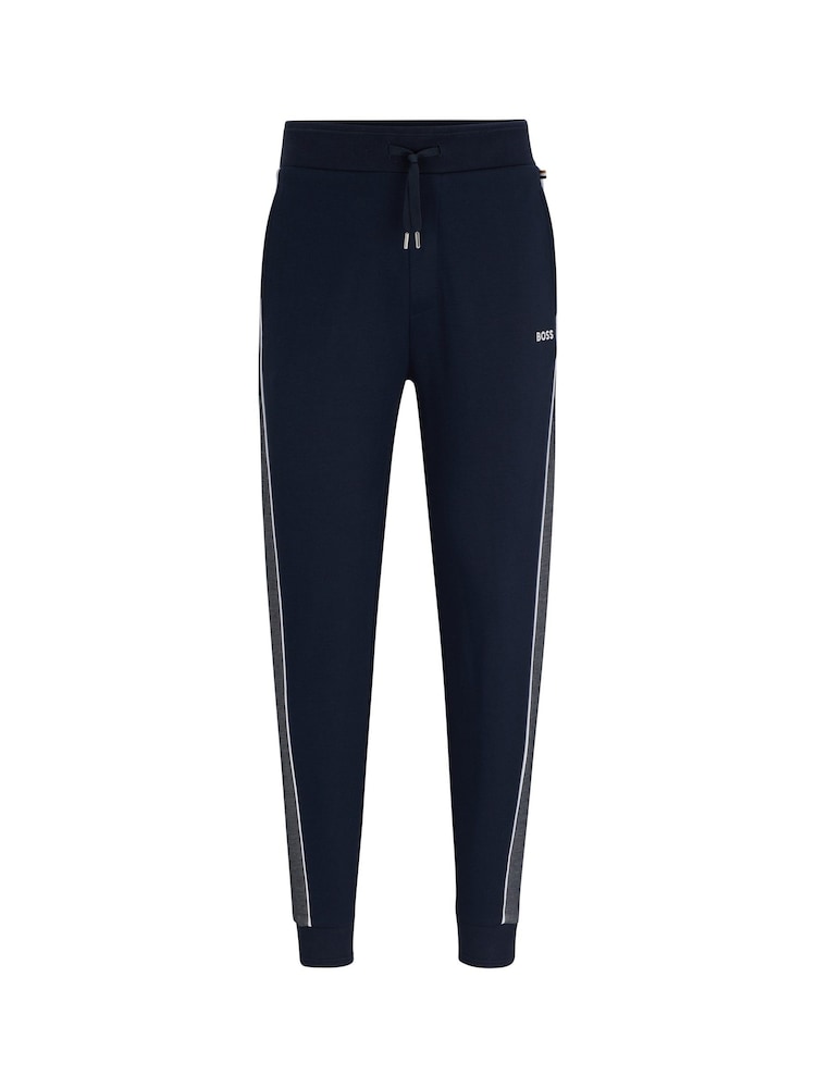 BOSS Dark Blue Contast Trim Logo Joggers - Image 5 of 5