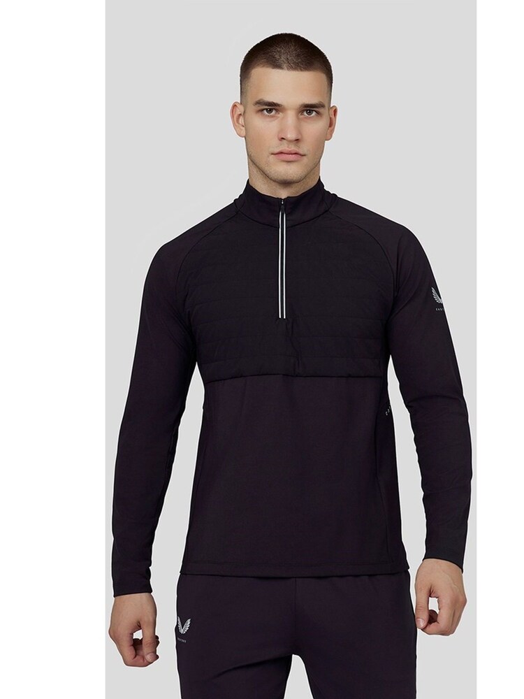 Castore Black Hybrid Quarter Zip T-Shirt - Image 1 of 4