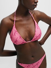 HUGO Pink Quick-Dry Bikini Bottoms With Handwritten Logos - Image 3 of 5