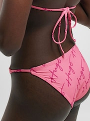 HUGO Pink Quick-Dry Bikini Bottoms With Handwritten Logos - Image 4 of 5