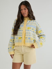 Skinnydip Yellow Lemon Yellow Stripe Knitted Cardigan - Image 1 of 4