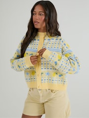 Skinnydip Yellow Lemon Yellow Stripe Knitted Cardigan - Image 2 of 4