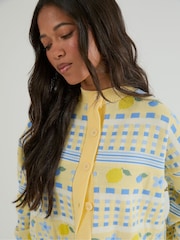 Skinnydip Yellow Lemon Yellow Stripe Knitted Cardigan - Image 3 of 4
