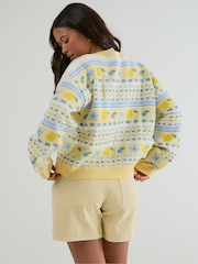 Skinnydip Yellow Lemon Yellow Stripe Knitted Cardigan - Image 4 of 4