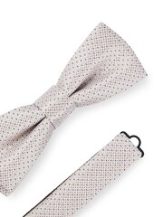 BOSS White Bow Tie and Pocket Square in Silk-Blend Jacquard - Image 2 of 4