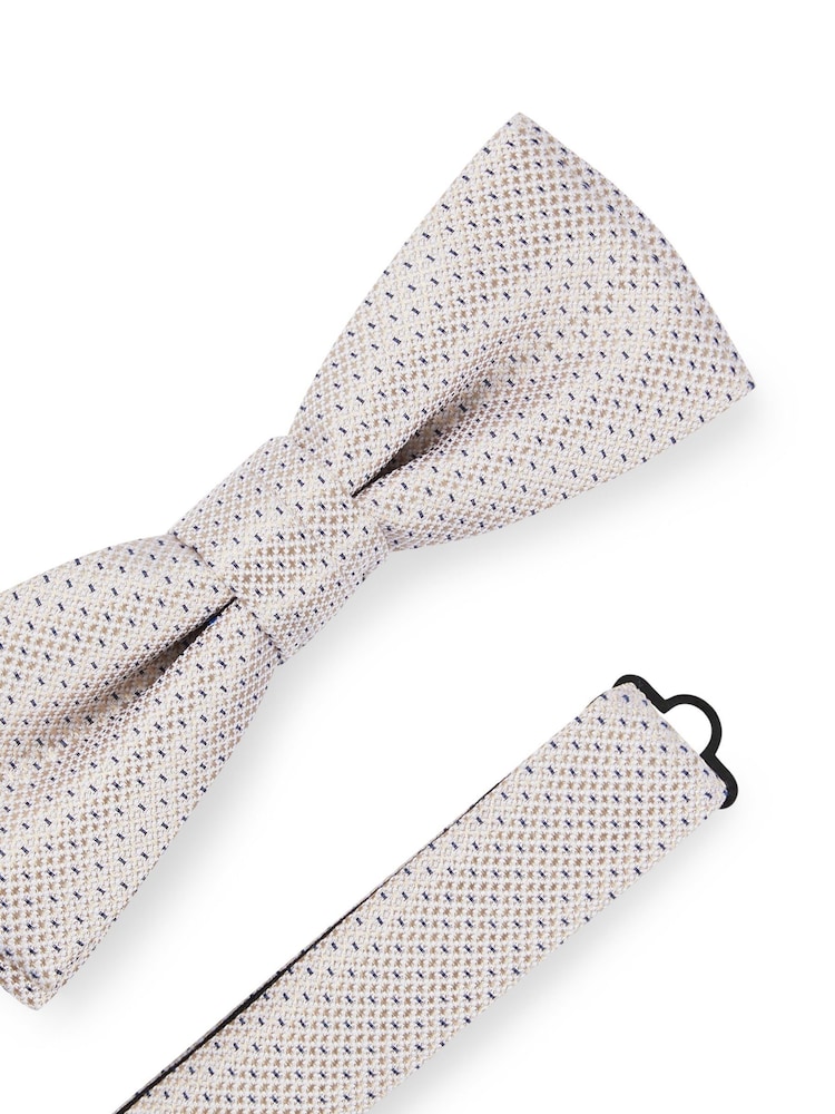 BOSS White Bow Tie and Pocket Square in Silk-Blend Jacquard - Image 2 of 4