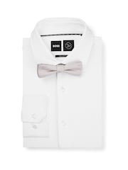 BOSS White Bow Tie and Pocket Square in Silk-Blend Jacquard - Image 3 of 4