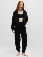 HUGO Black Joggers in stretch fabric with stacked logos - Image 4 of 6