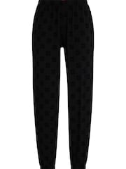 HUGO Black Joggers in stretch fabric with stacked logos - Image 6 of 6