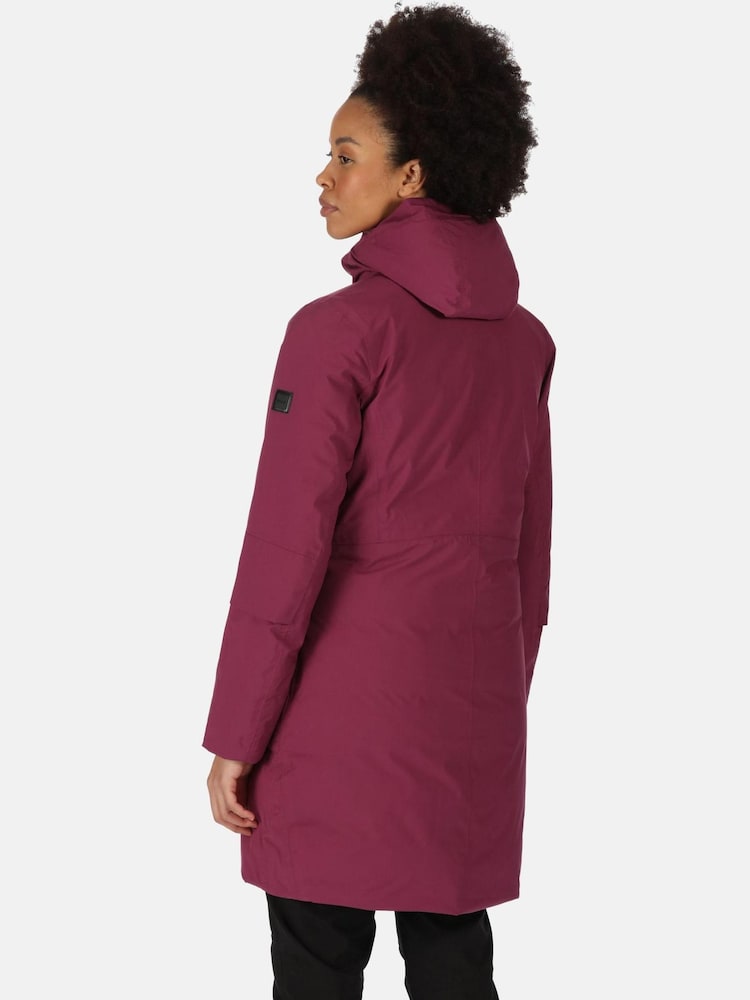 Regatta Womens Purple Yewbank Ii Longline Waterproof Padded Jacket - Image 2 of 4