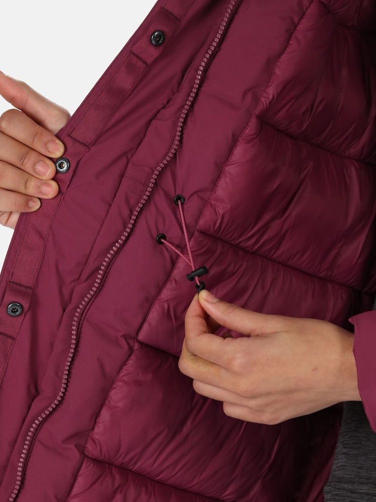 Regatta Womens Purple Yewbank Ii Longline Waterproof Padded Jacket - Image 4 of 4