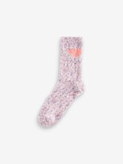 Navy/Purple Hearts Cosy Ankle Socks 4 Pack - Image 3 of 5