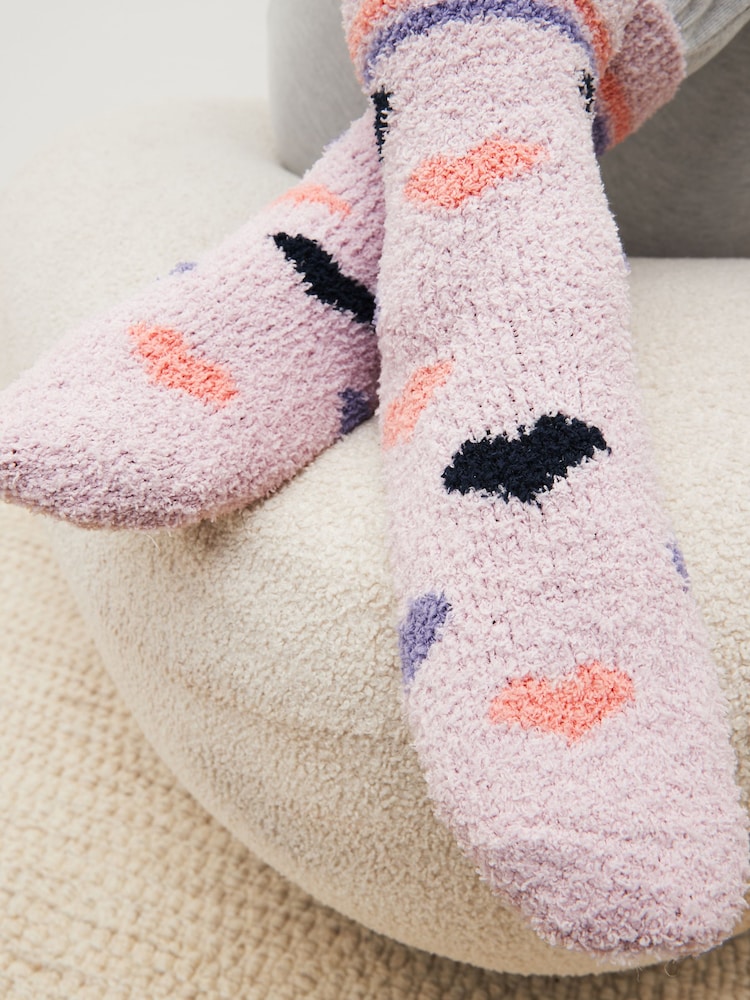 Navy/Purple Hearts Cosy Ankle Socks 4 Pack - Image 5 of 5