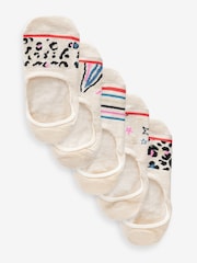 Oatmeal Animal Sparkle Invisible Socks 5 Pack - Image 1 of 6