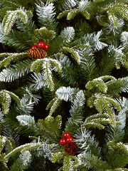 Premier Decorations Ltd Green 7ft Snowy Spruce Berry and Cone Christmas Tree - Image 4 of 4