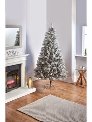Premier Decorations Ltd Green Snowy 6FT Silver Tipped Fir PVC Christmas Tree - Image 1 of 4