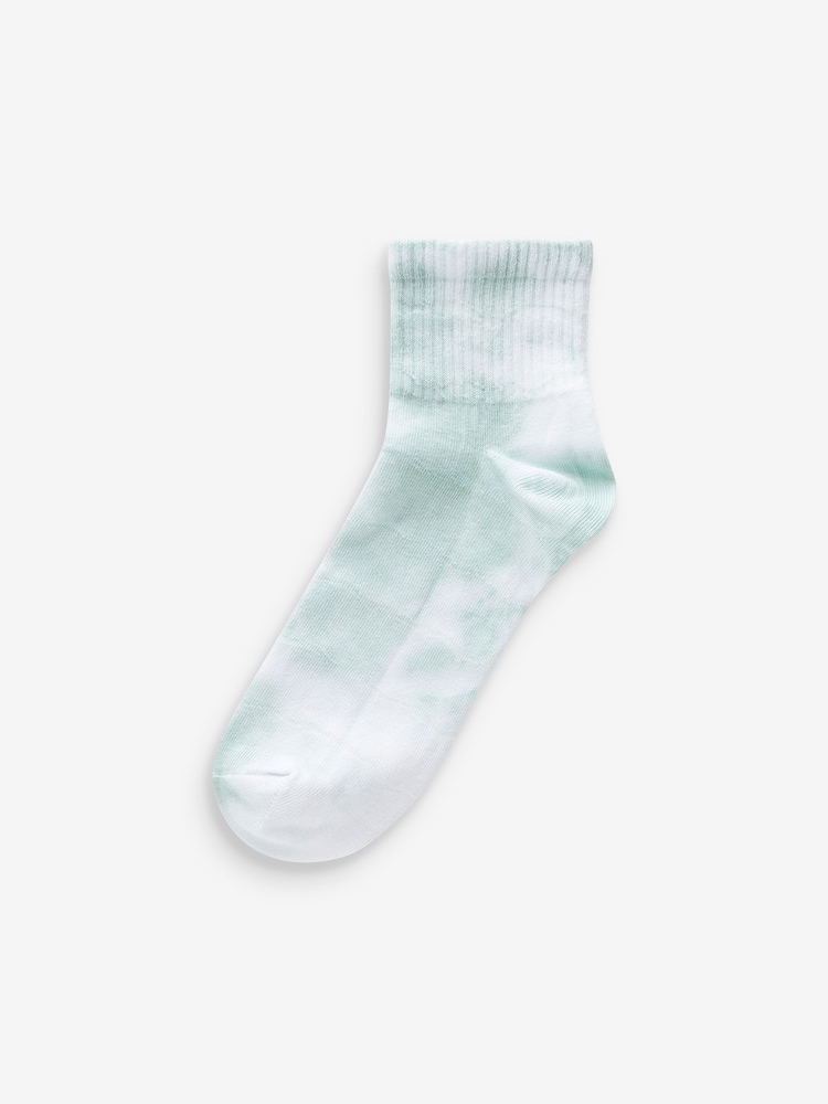 Pink/Lilac/Teal Tie Dye Cushion Sole Cropped Ankle Socks 3 Pack - Image 4 of 4
