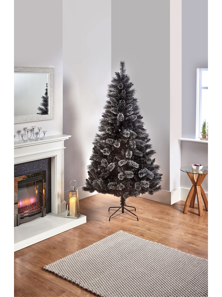 Premier Decorations Ltd Black 6ft Tipped Fir Cashmere Tips Christmas Tree - Image 1 of 4