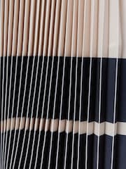 Reiss Nude/Navy Marie High Rise Pleated Midi Skirt - Image 6 of 6