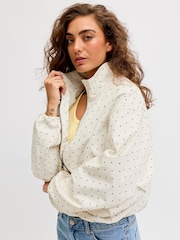 JJXX White Zip Up Polka Dot Jacket - Image 2 of 5
