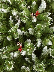 Premier Decorations Ltd Green Sugar Pine PVC Christmas Tree 6ft with Iced Tips, Berries & Cones - Image 3 of 4