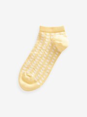 Black/White/Yellow Broderie Frll Trainers Socks 5 Pack - Image 5 of 7