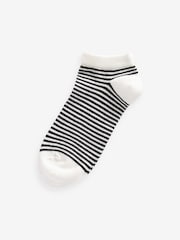 Black/White/Yellow Broderie Frll Trainers Socks 5 Pack - Image 6 of 7
