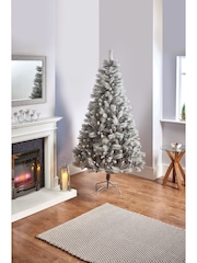 Premier Decorations Ltd Green Snowy 7ft Silver Tipped Fir PVC Christmas Tree - Image 1 of 4